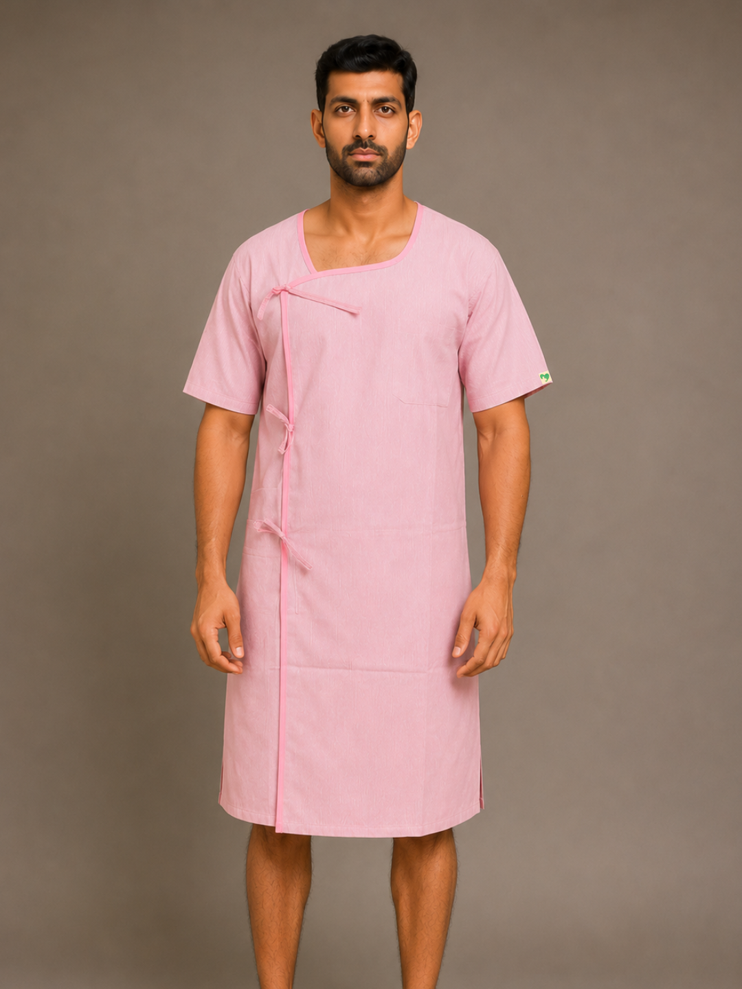 TSM Pink V Neck Patient Dress For Men
