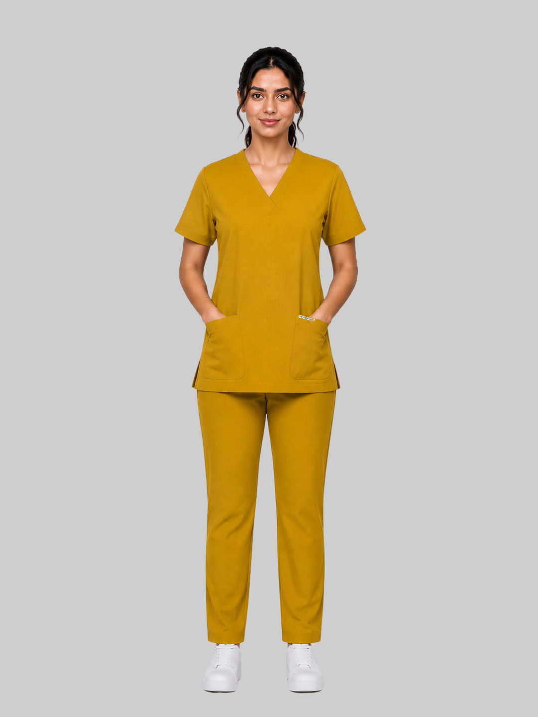 Onyx 4 Pocket V Neck Women (Mustard) Scrub