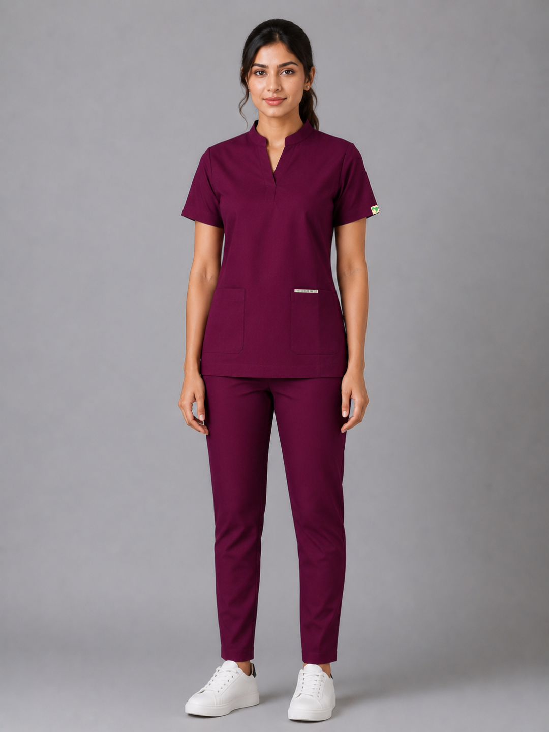 Prestige 4 Pocket Mandarin (Wine) Women Scrub