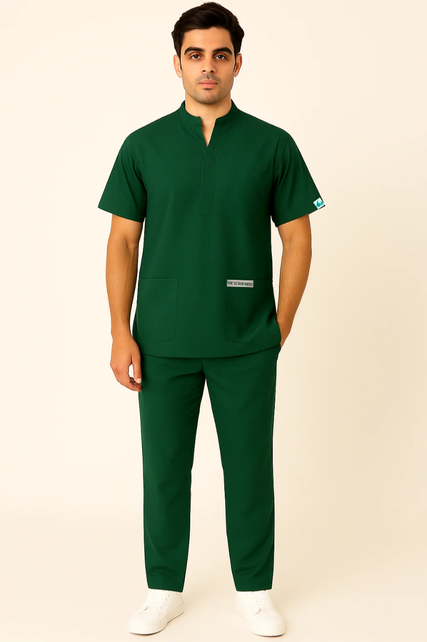 Elite 6 Pocket Mandarin (Green) Men Scrub