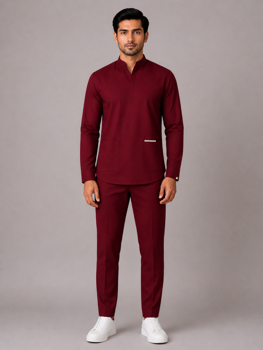 Elite 6 Pocket Mandarin (Maroon) Men