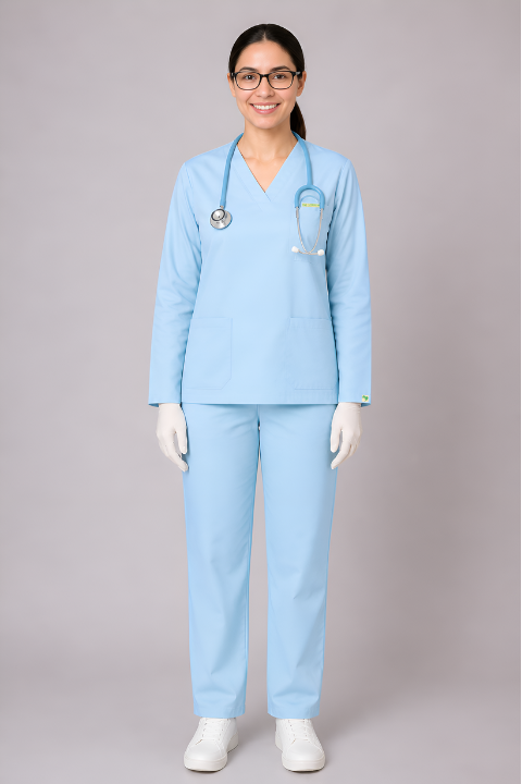 Elite V Neck (Sky Blue) Women