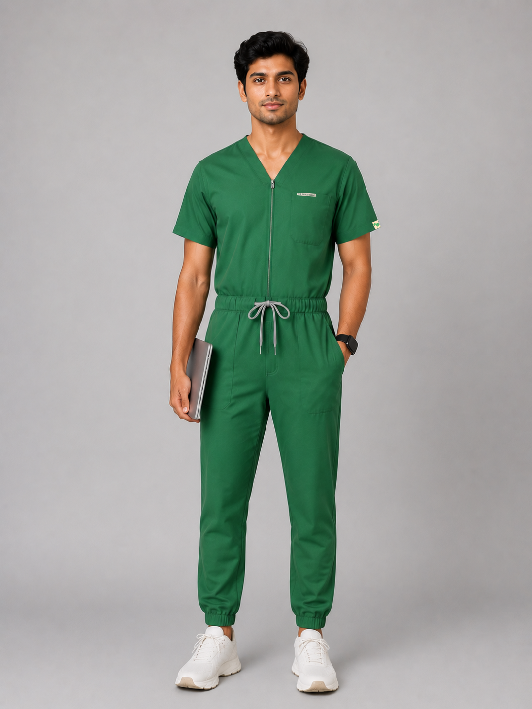 Green Swasthya Sutra Jogger Jumpsuit For Men