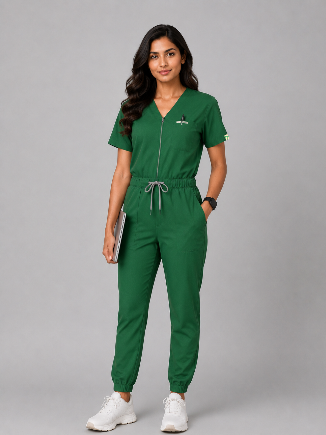 Green Swasthya Sutra Jogger Jumpsuit For Women