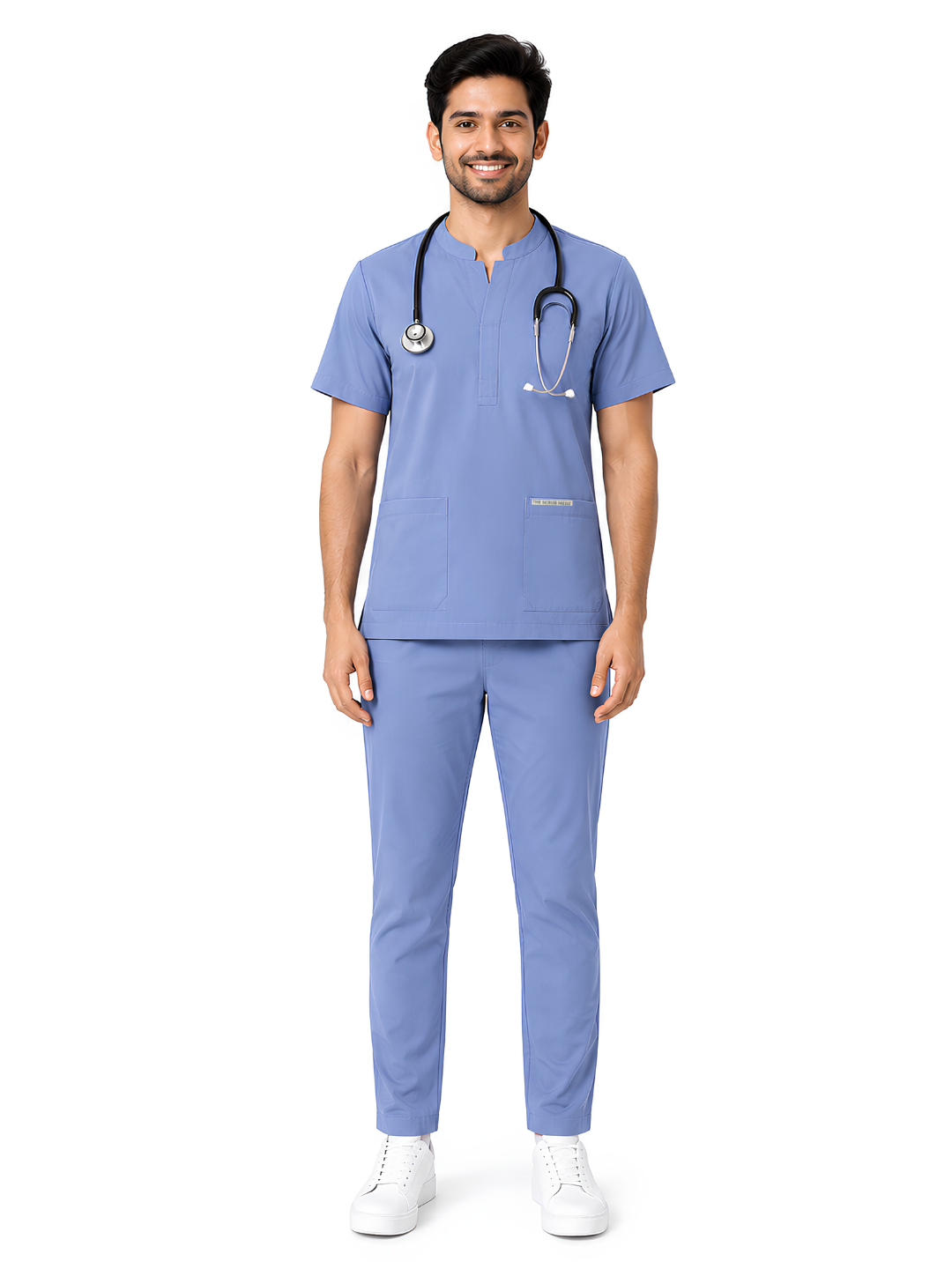 Onyx 4 Pocket Mandarin Men (Blue) Scrub