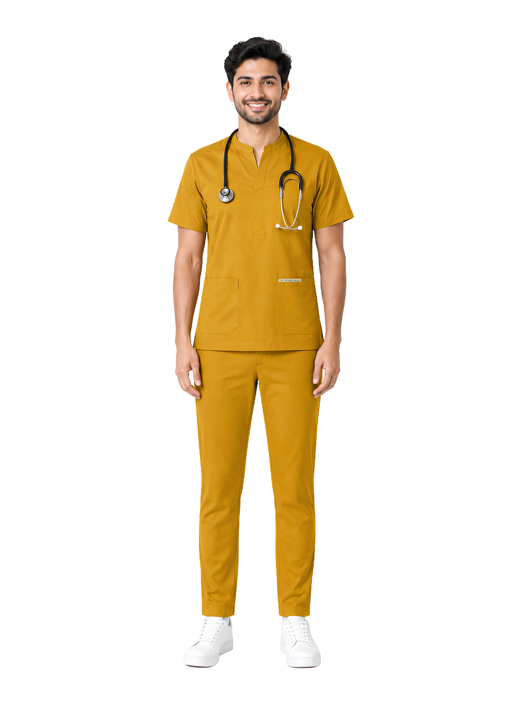 Onyx 4 Pocket Mandarin Men (Mustard) Scrub
