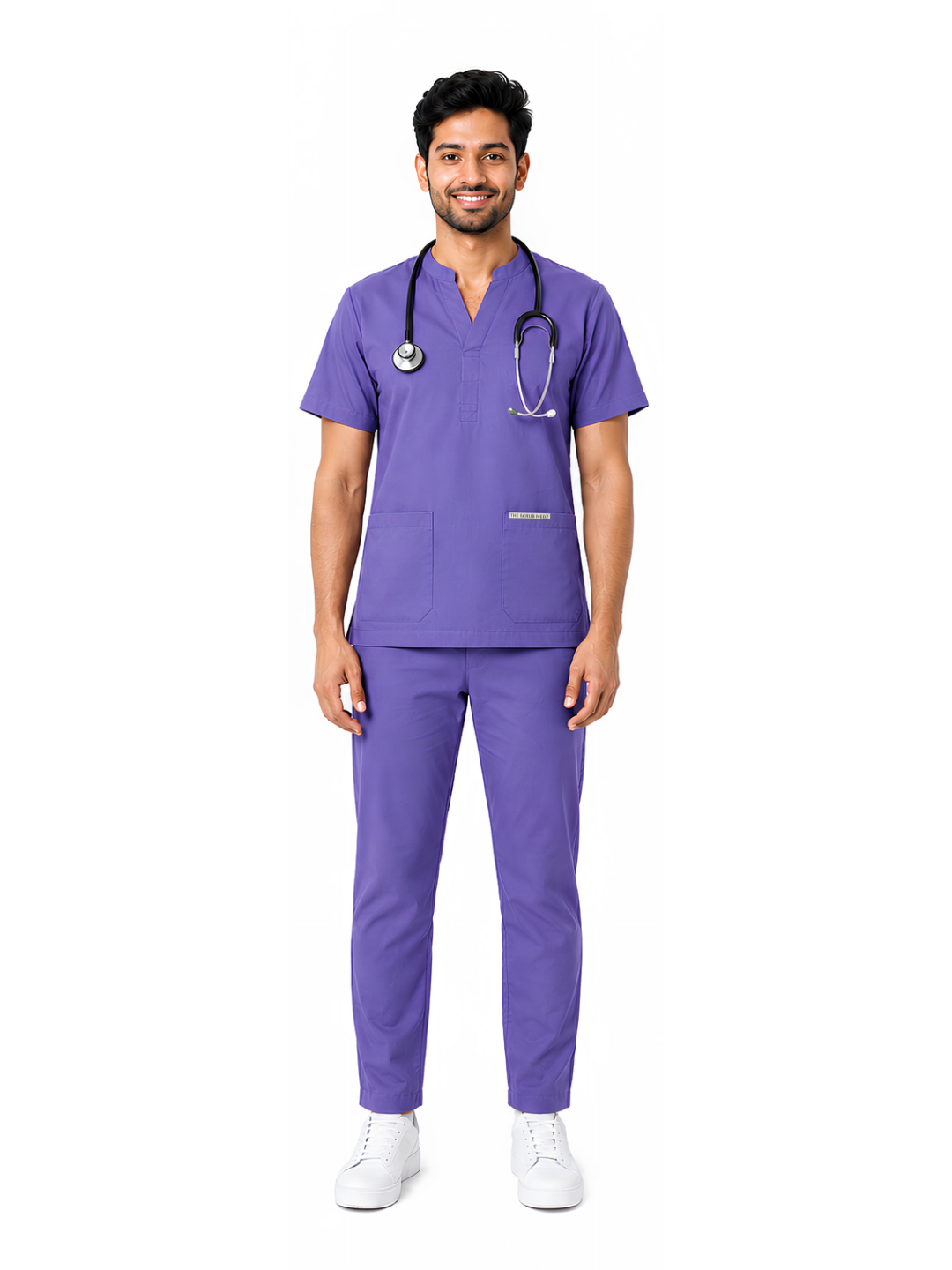 Onyx 4 Pocket Mandarin Men (Purple) Scrub