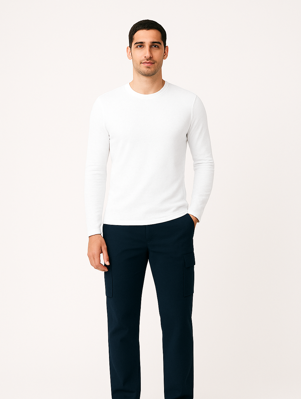 Cotton Spandex White Under Scrub For Men