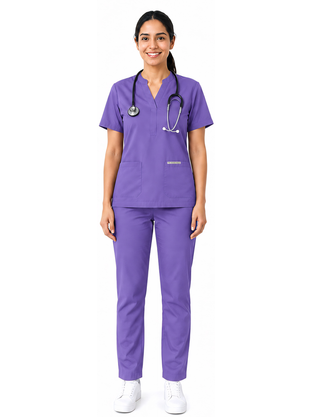 Onyx 4 Pocket Mandarin Women (Purple) Scrub