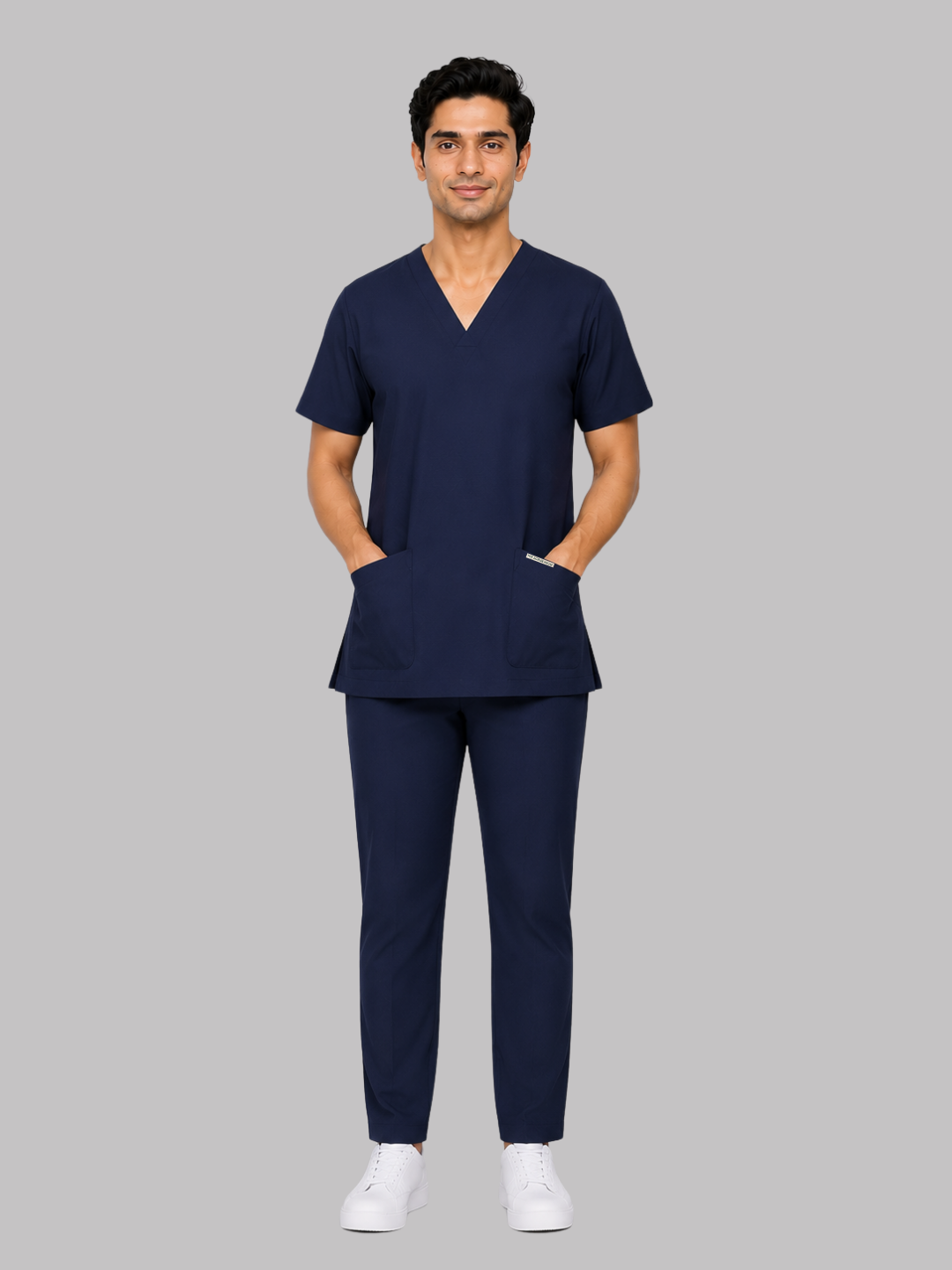 Onyx 4 Pocket V Neck Men (Navy Blue) Scrub