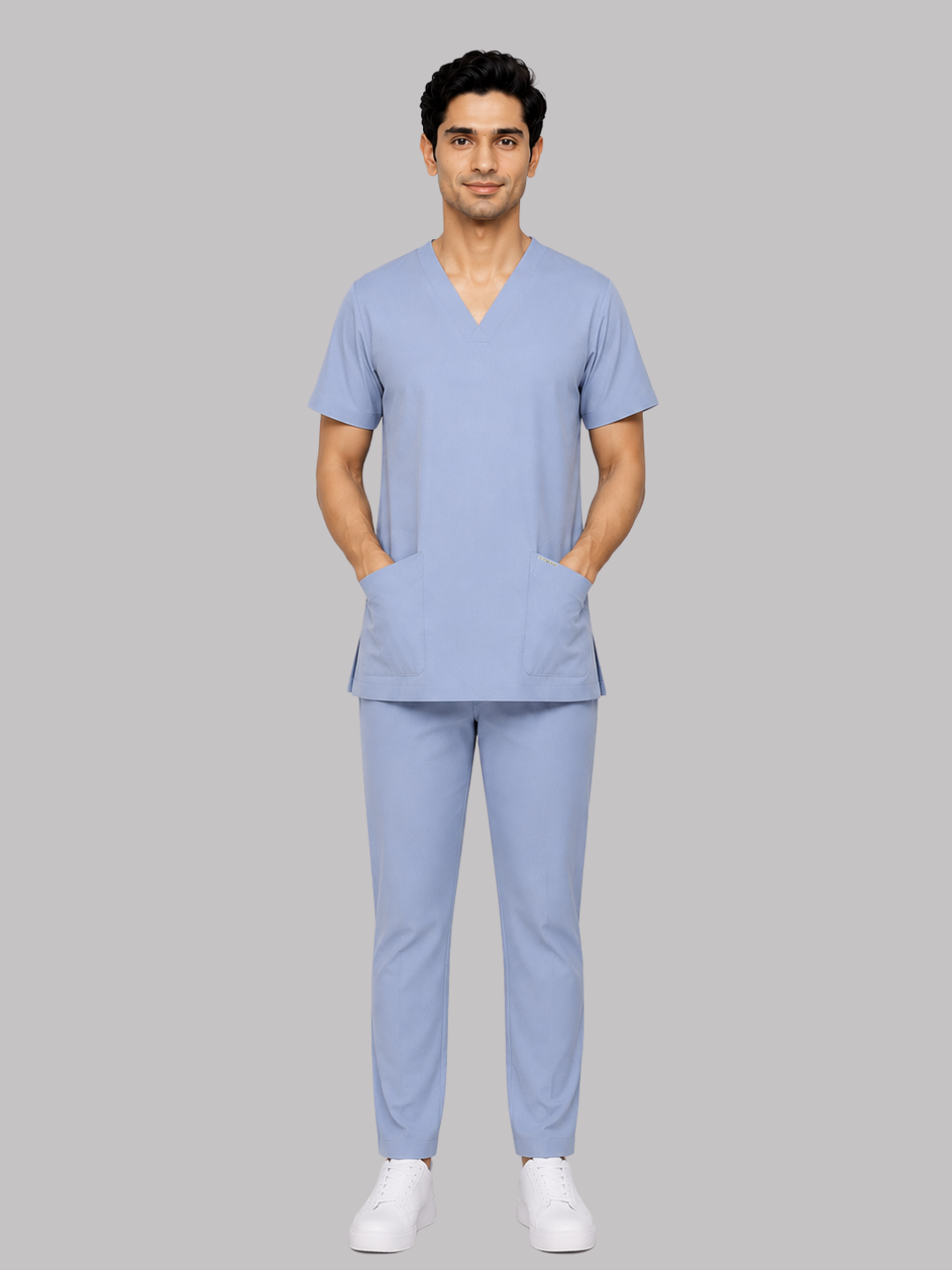 Onyx 4 Pocket V Neck Men (Sky Blue) Scrub