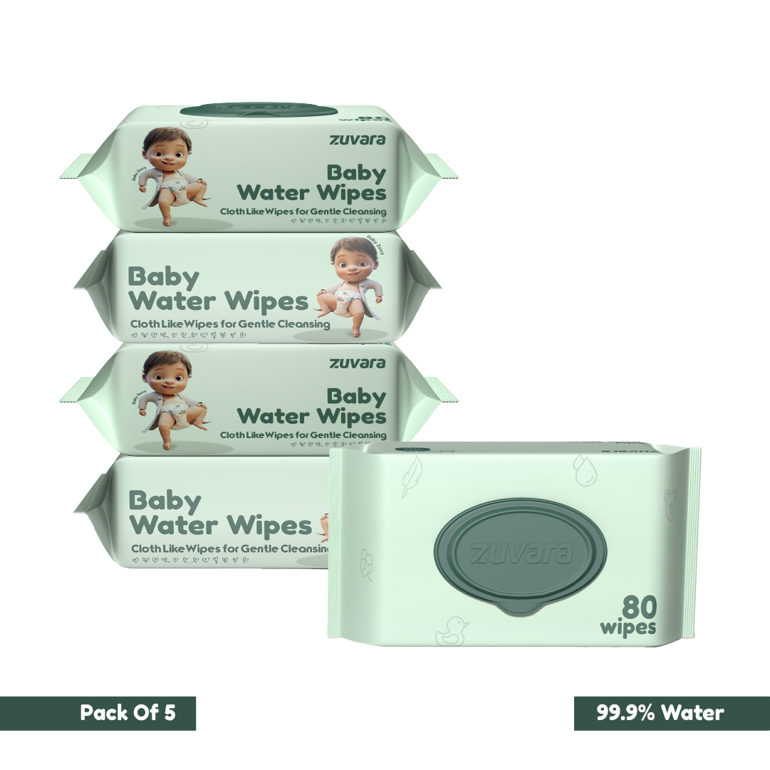 Zuvara Water Wipes - 80 Pulls (Pack Of 5)