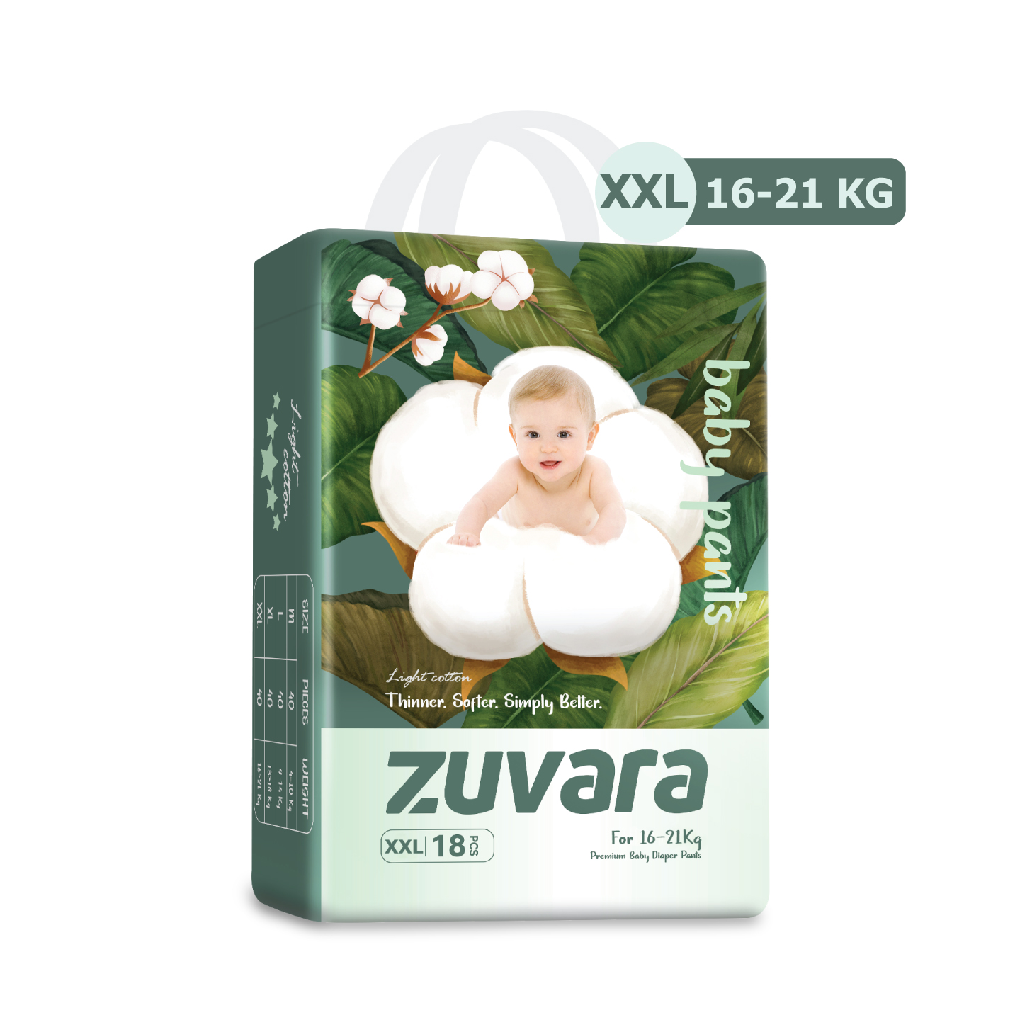 ZUVARA Feather Diaper Pants - XXL (Pack Of 18)