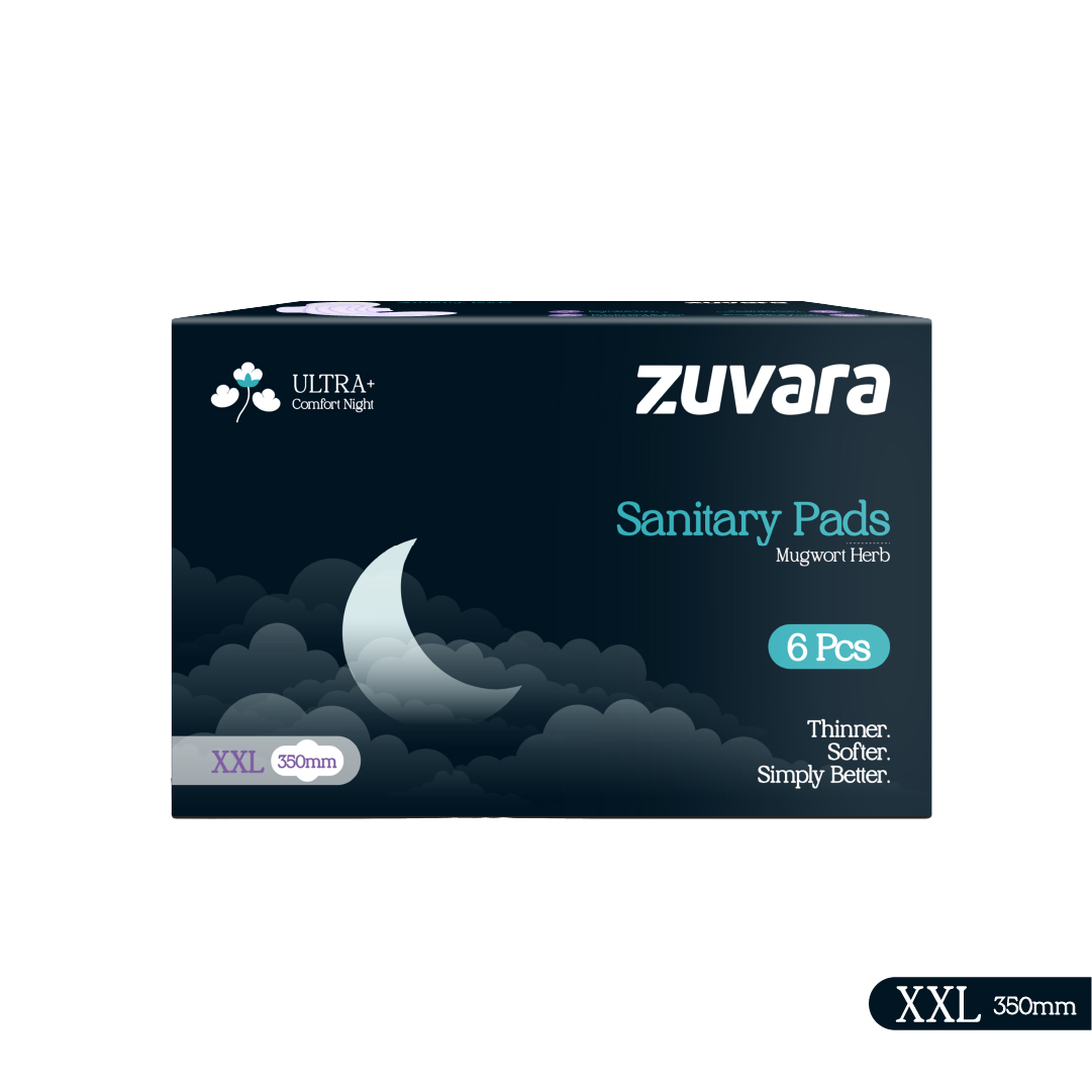Zuvara Sanitary Pads - XXL - 350 mm (Pack of 6) - Ultra+