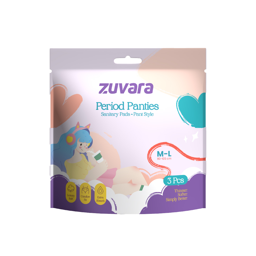 Zuvara Disposable Sanitary Period Panties - M-L (3 Pcs)