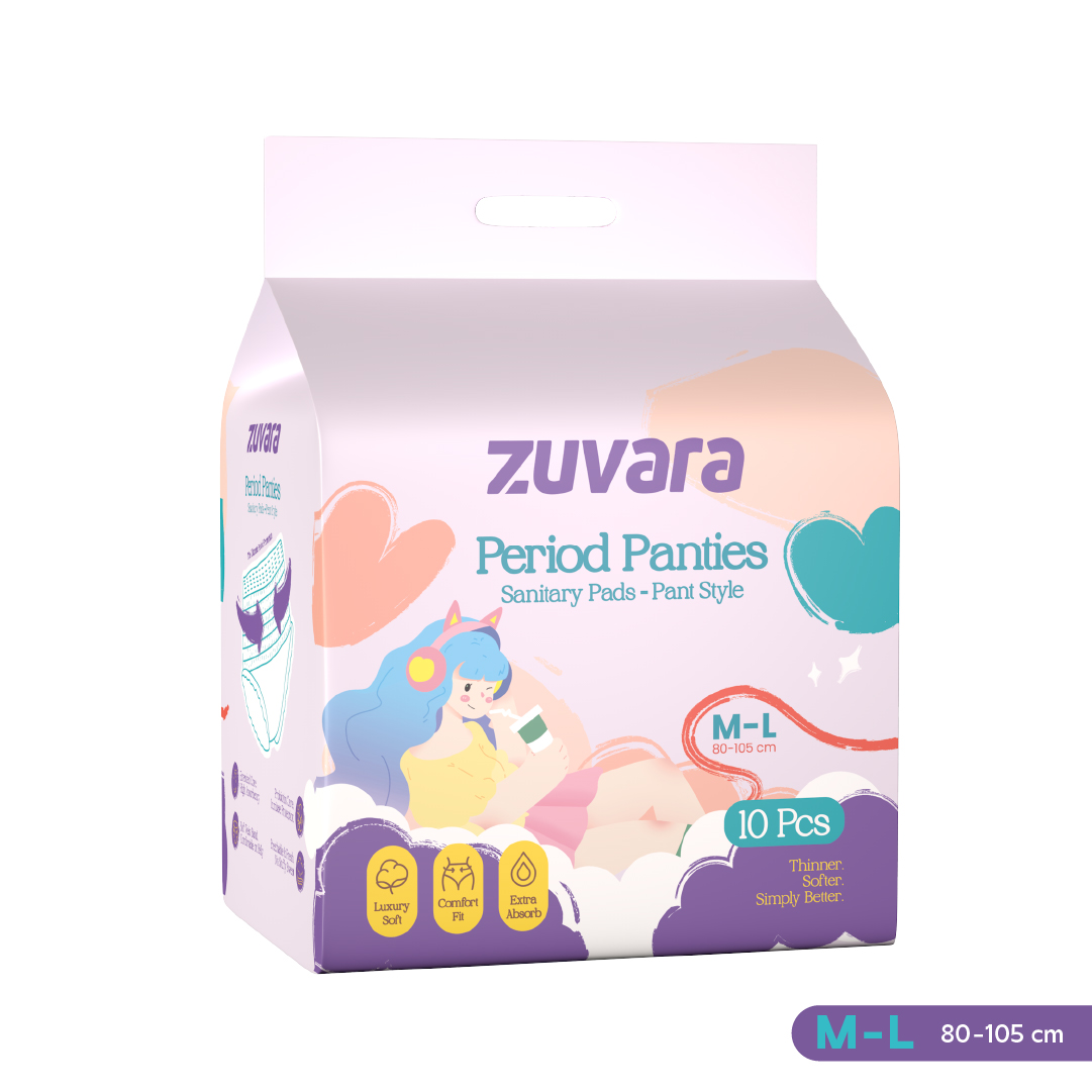 Zuvara Disposable Sanitary Period Panties - M - L (10 Pcs)