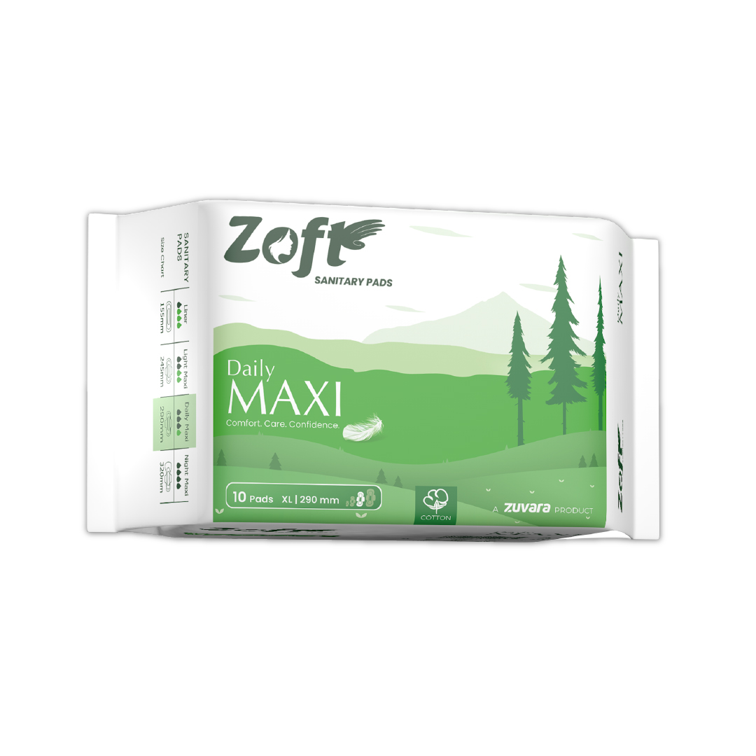 Zoft Daily Maxi Sanitary Pads - XL - 290 mm (Pack of 10)